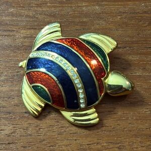 3/$24 - Enamelled Colourful Turtle Brooch